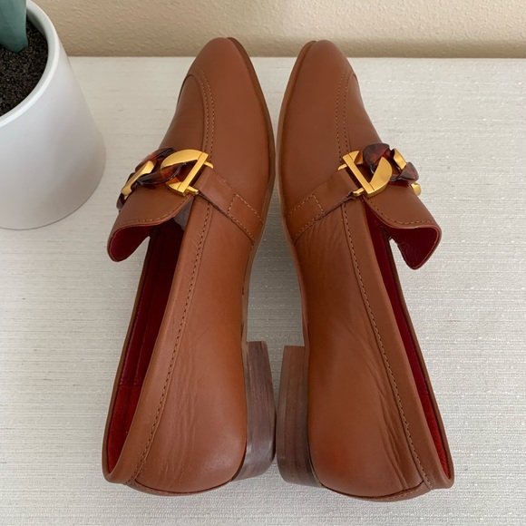 New Kurt Geiger London Kiara Camel Leather Gold Chain Loafers Woman’s EU38 US7 - Picture 7 of 11